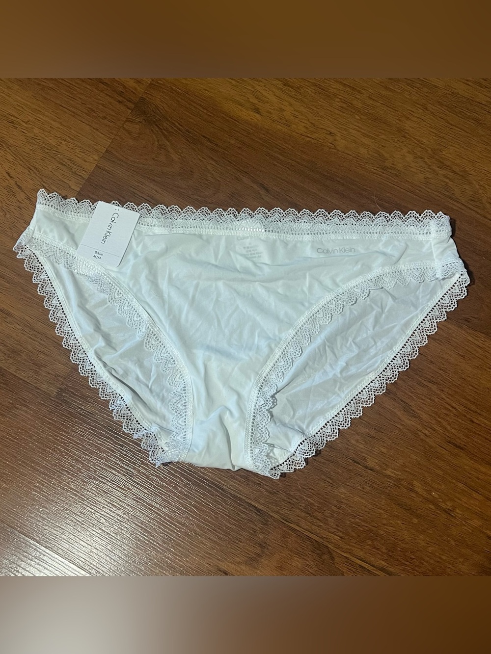 Calvin Klein White Lace-Trim Bikini Brief